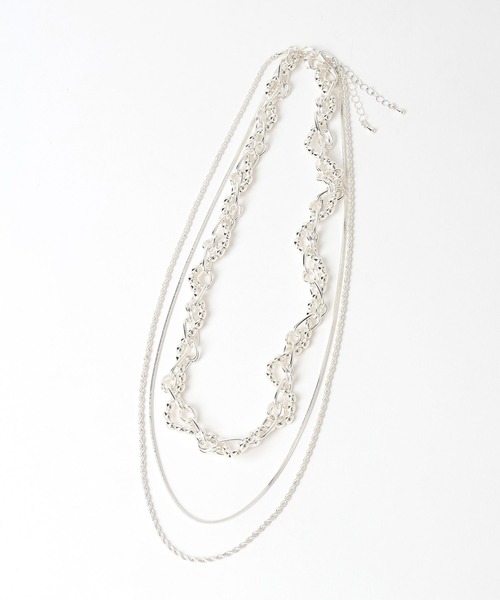 HARE（ハレ）の「2PMIXチェーンネックレス(HARE)（ネックレス・レディース・シルバー/ホワイト・FREE）」の13枚目の写真