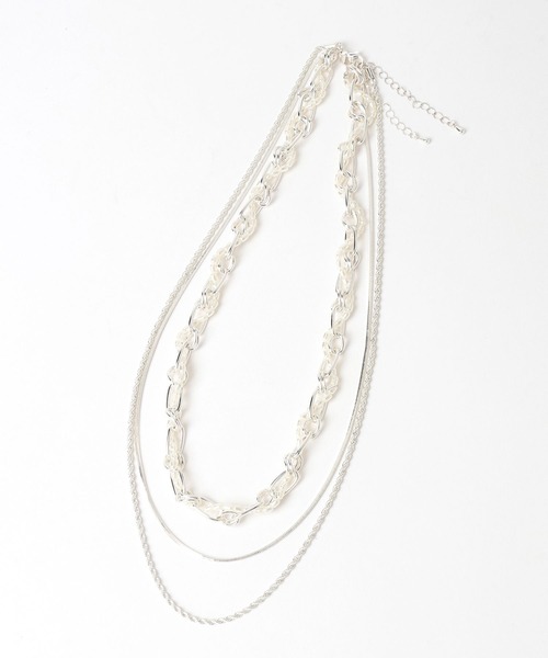 HARE（ハレ）の「2PMIXチェーンネックレス(HARE)（ネックレス・レディース・シルバー/ホワイト・FREE）」の12枚目の写真