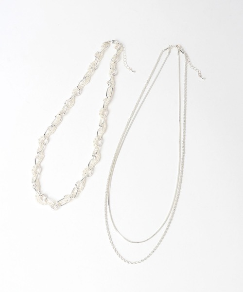 HARE（ハレ）の「2PMIXチェーンネックレス(HARE)（ネックレス・レディース・シルバー/ホワイト・FREE）」の14枚目の写真