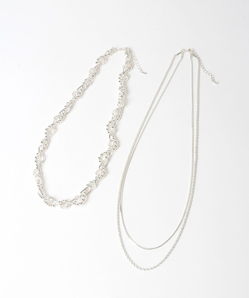 HARE（ハレ）の「2PMIXチェーンネックレス(HARE)（ネックレス・レディース・シルバー/ホワイト・FREE）」の15枚目の写真