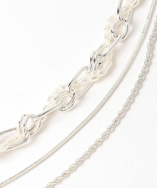 HARE（ハレ）の「2PMIXチェーンネックレス(HARE)（ネックレス・レディース・シルバー/ホワイト・FREE）」の22枚目の写真