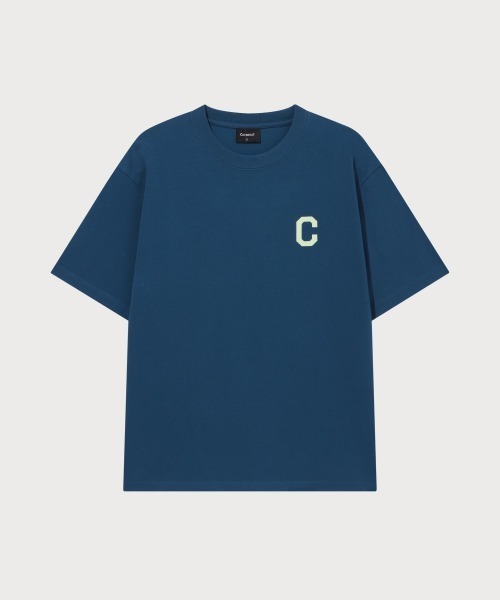 COVERNAT（カバーナット）の「COOL COTTON C LOGO T-SHIRT（Tシャツ/カットソー・メンズ・チャコールグレー/ブルー系その他/エメラルド/ブラック/ホワイト/キナリ・X-SMALL/SMALL/MEDIUM/LARGE/X-LARGE/XX-LARGE）」の6枚目の写真
