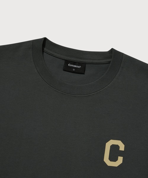 COVERNAT（カバーナット）の「COOL COTTON C LOGO T-SHIRT（Tシャツ/カットソー・メンズ・チャコールグレー/ブルー系その他/エメラルド/ブラック/ホワイト/キナリ・X-SMALL/SMALL/MEDIUM/LARGE/X-LARGE/XX-LARGE）」の13枚目の写真