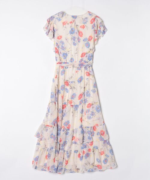 LAUREN RALPH LAUREN(ローレン ラルフ ローレン)の「フローラル ベルテッド ジョーゼット ティアード ドレス(ワンピース・レディース・ホワイト・4/6/8/10/00/2/0)」の6枚目の写真