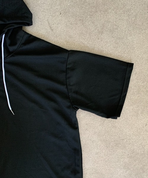 link lot(リンクロット)の「ルーズシルエット ヘンリーネック半袖プルオーバーパーカー(Tシャツ/カットソー・メンズ・ホワイト/ブラック・L/M)」の10枚目の写真