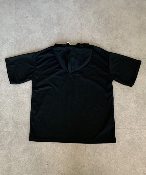 link lot(リンクロット)の「ルーズシルエット ヘンリーネック半袖プルオーバーパーカー(Tシャツ/カットソー・メンズ・ホワイト/ブラック・L/M)」の8枚目の写真