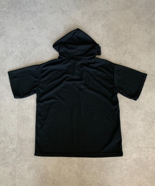 link lot(リンクロット)の「ルーズシルエット ヘンリーネック半袖プルオーバーパーカー(Tシャツ/カットソー・メンズ・ホワイト/ブラック・L/M)」の7枚目の写真