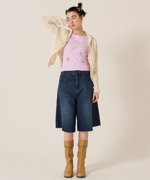 TINA：JOJUN（ティーナジョジュン）の「クロス刺繍 バイカラー タンクトップ TINA：JOJUN（タンクトップ・レディース・クリーム/ラベンダー・M）」の9枚目の写真