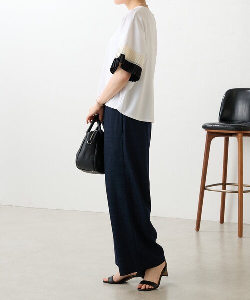 BEARDSLEY（ビアズリー）の「プリーツソデカットソー（Tシャツ/カットソー・レディース・ホワイト/ブラック・FREE）」の19枚目の写真