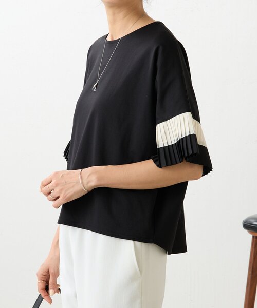 BEARDSLEY（ビアズリー）の「プリーツソデカットソー（Tシャツ/カットソー・レディース・ホワイト/ブラック・FREE）」の22枚目の写真