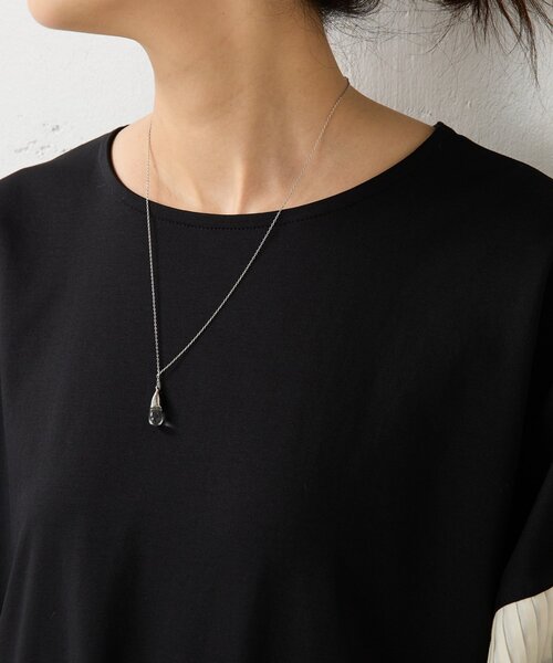 BEARDSLEY（ビアズリー）の「プリーツソデカットソー（Tシャツ/カットソー・レディース・ホワイト/ブラック・FREE）」の3枚目の写真