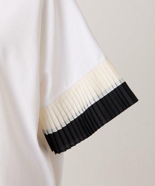 BEARDSLEY（ビアズリー）の「プリーツソデカットソー（Tシャツ/カットソー・レディース・ホワイト/ブラック・FREE）」の10枚目の写真