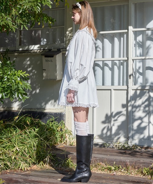 etre loin（エトルワン）の「French letter collar wrap mini dress（ワンピース・レディース・ホワイト/ブラック・M）」の13枚目の写真