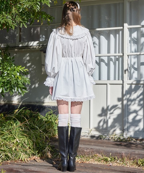 etre loin（エトルワン）の「French letter collar wrap mini dress（ワンピース・レディース・ホワイト/ブラック・M）」の14枚目の写真