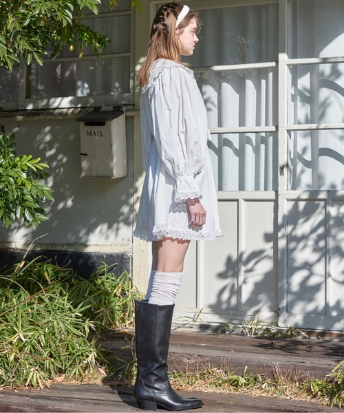 etre loin（エトルワン）の「French letter collar wrap mini dress（ワンピース・レディース・ホワイト/ブラック・M）」の15枚目の写真