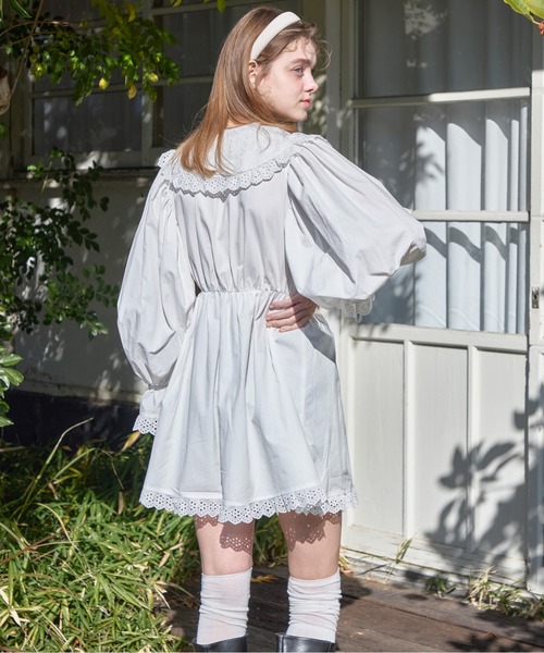 etre loin（エトルワン）の「French letter collar wrap mini dress（ワンピース・レディース・ホワイト/ブラック・M）」の7枚目の写真