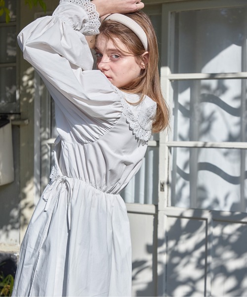 etre loin（エトルワン）の「French letter collar wrap mini dress（ワンピース・レディース・ホワイト/ブラック・M）」の8枚目の写真