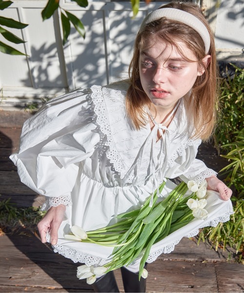 etre loin（エトルワン）の「French letter collar wrap mini dress（ワンピース・レディース・ホワイト/ブラック・M）」の10枚目の写真