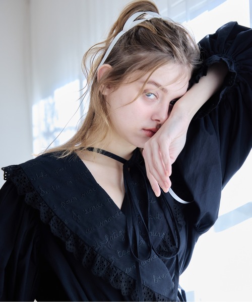 etre loin（エトルワン）の「French letter collar wrap mini dress（ワンピース・レディース・ホワイト/ブラック・M）」の17枚目の写真