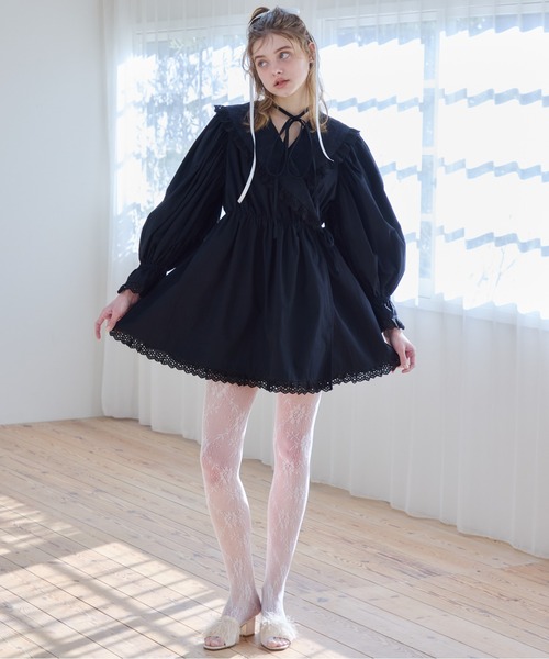 etre loin（エトルワン）の「French letter collar wrap mini dress（ワンピース・レディース・ホワイト/ブラック・M）」の19枚目の写真