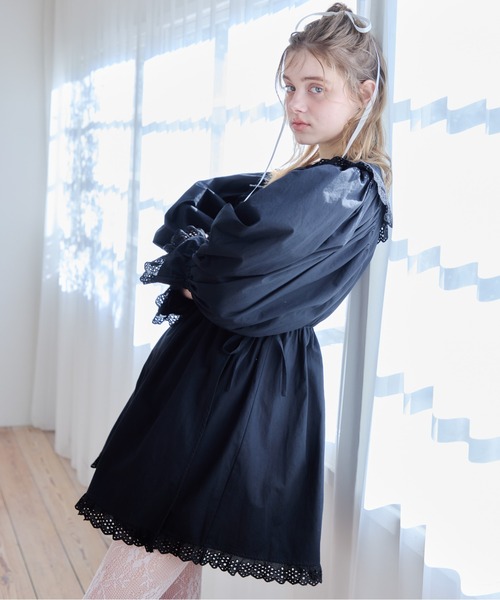 etre loin（エトルワン）の「French letter collar wrap mini dress（ワンピース・レディース・ホワイト/ブラック・M）」の20枚目の写真