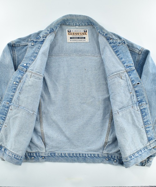 Guess(ゲス)の「【USED】90’s GUESS GEORGES MARCIANO期 デニムジャケット(デニムジャケット・メンズ・ブルー・LARGE)」の4枚目の写真