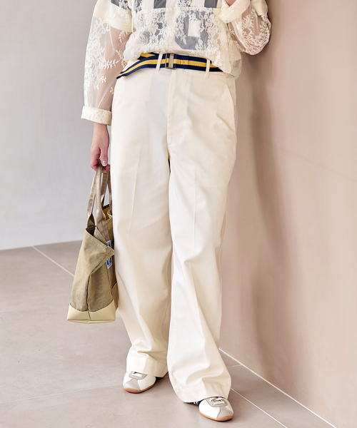 JOURNAL STANDARD（ジャーナルスタンダード）の「【BURK / バーク】ベルトツキチノパンツ（チノパンツ・レディース・ベージュ/アイボリー・MEDIUM/LARGE）」の5枚目の写真