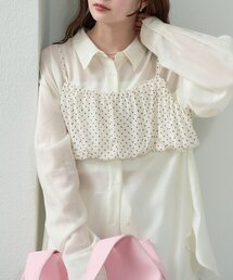 mystic | 【着回し抜群/SETアイテム】シアーシャツビスチェSET(シャツ/ブラウス)