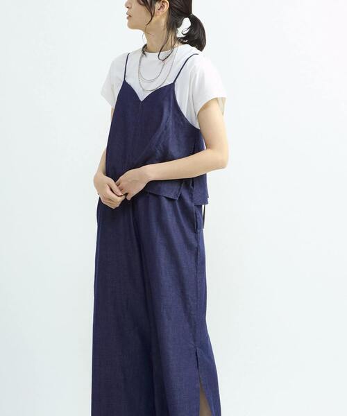 CONVERSE TOKYO(コンバーストウキョウ)の「DENIM LAYERED ALL-IN-ONE(つなぎ/オールインワン・レディース・サックスブルー/ネイビー/ブラック・FREE)」の6枚目の写真