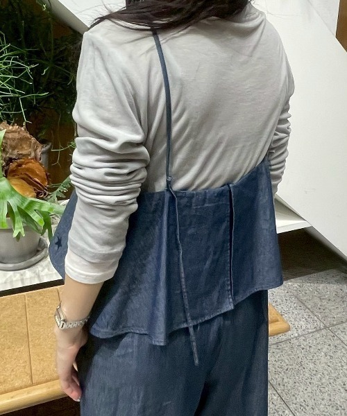 CONVERSE TOKYO(コンバーストウキョウ)の「DENIM LAYERED ALL-IN-ONE(つなぎ/オールインワン・レディース・サックスブルー/ネイビー/ブラック・FREE)」の10枚目の写真