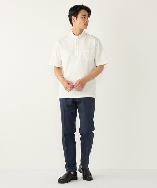 SHIPS Colors（シップス カラーズ）の「SHIPS Colors:〈吸水速乾・接触冷感・遮熱〉AVANT(R) 3D ポンチ ポロシャツ◇（ポロシャツ・メンズ・ブラック/オフホワイト/ライトグレー/ネイビー・SMALL/MEDIUM/LARGE/X-LARGE）」の21枚目の写真