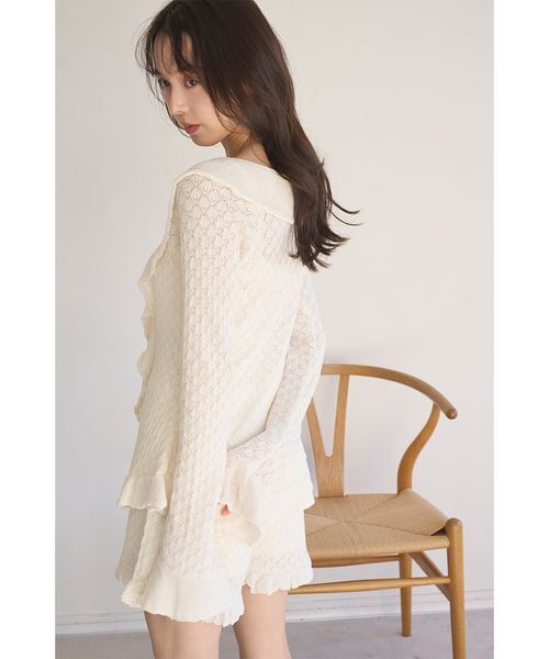SNIDEL HOME(スナイデルホーム)の「クロシェショートパンツ(ルームウェア/パジャマ・レディース・アイボリー/ピンク系その他/ブラウン・F)」の6枚目の写真