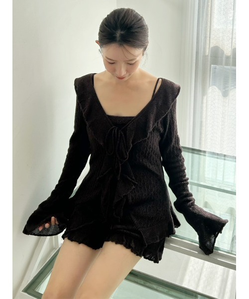 SNIDEL HOME(スナイデルホーム)の「クロシェショートパンツ(ルームウェア/パジャマ・レディース・アイボリー/ピンク系その他/ブラウン・F)」の17枚目の写真