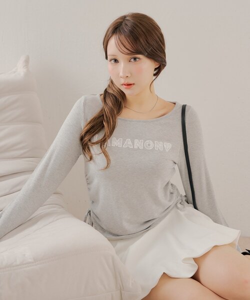 Chico(チコ)の「ドットロゴコンパクトT(Tシャツ/カットソー・レディース・ピンク/ブラック/アイボリー/グレー・FREE)」の4枚目の写真