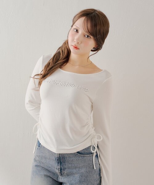 Chico(チコ)の「ドットロゴコンパクトT(Tシャツ/カットソー・レディース・ピンク/ブラック/アイボリー/グレー・FREE)」の12枚目の写真