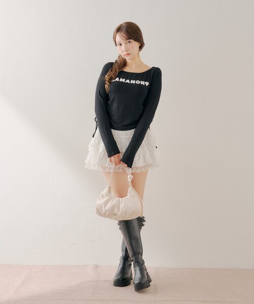 Chico(チコ)の「ドットロゴコンパクトT(Tシャツ/カットソー・レディース・ピンク/ブラック/アイボリー/グレー・FREE)」の7枚目の写真