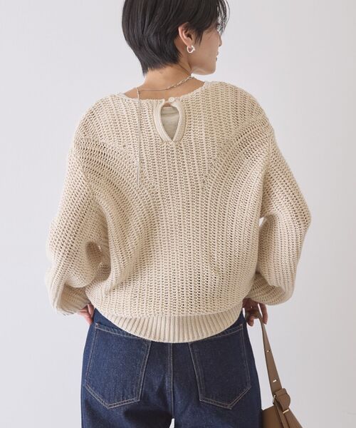 AMERICAN HOLIC（アメリカンホリック）の「ルーズニットプルオーバー（ニット/セーター・レディース・アイボリー/ベージュ/ブラック・FREE）」の6枚目の写真