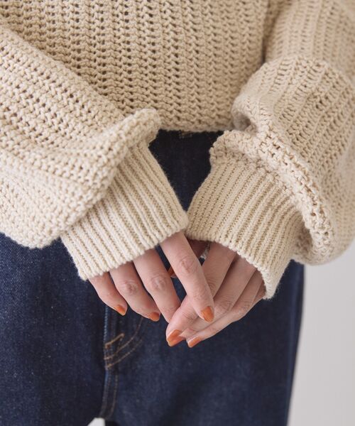 AMERICAN HOLIC（アメリカンホリック）の「ルーズニットプルオーバー（ニット/セーター・レディース・アイボリー/ベージュ/ブラック・FREE）」の7枚目の写真