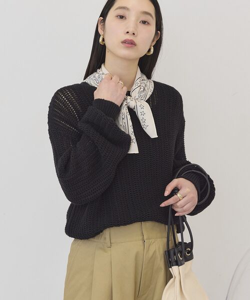 AMERICAN HOLIC（アメリカンホリック）の「ルーズニットプルオーバー（ニット/セーター・レディース・アイボリー/ベージュ/ブラック・FREE）」の18枚目の写真