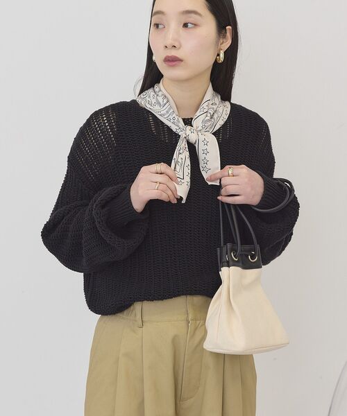 AMERICAN HOLIC（アメリカンホリック）の「ルーズニットプルオーバー（ニット/セーター・レディース・アイボリー/ベージュ/ブラック・FREE）」の3枚目の写真