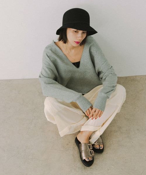 RODE SKO(ロデスコ)の「洗えるたためるバケットハット(ハット・レディース・ブラック/モカ・FREE)」の3枚目の写真