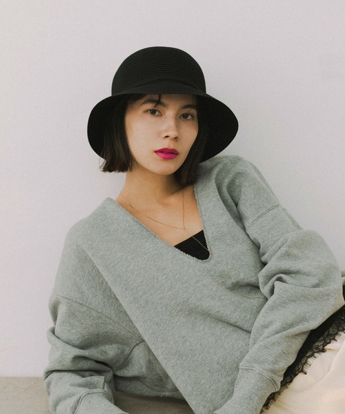 RODE SKO(ロデスコ)の「洗えるたためるバケットハット(ハット・レディース・ブラック/モカ・FREE)」の5枚目の写真