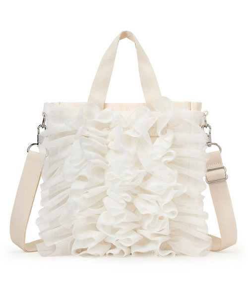 LeSportsac(レスポートサック)の「RUFFLE MINI N/S TOTE メレンゲレースラッフル(ショルダーバッグ・レディース・ホワイト・FREE)」の4枚目の写真