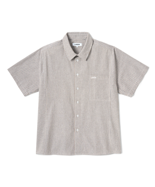 LORES(ロアス)の「Paneled S/S Shirts - Navy(シャツ/ブラウス・レディース・その他・SMALL/MEDIUM/LARGE)」の3枚目の写真