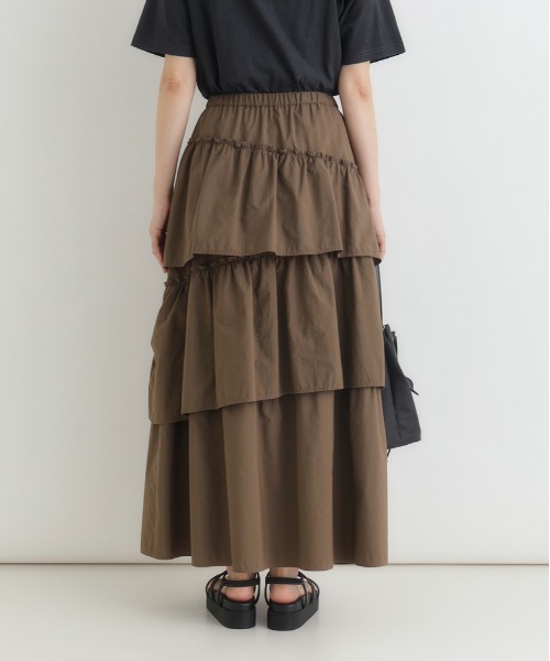 Right-on（ライトオン）の「HONEYSUCKLE ROSE(ハニーサックルローズ)ティアードフリルスカート（スカート・レディース・ブラック/ブラウン・L/M）」の10枚目の写真