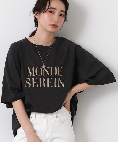 Gready Brilliant(グレディブリリアン)の「MONDEラグラン7分T(Tシャツ/カットソー・レディース・オフホワイト/ミント/チャコールグレー・38)」の2枚目の写真