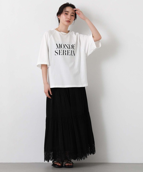 Gready Brilliant(グレディブリリアン)の「MONDEラグラン7分T(Tシャツ/カットソー・レディース・オフホワイト/ミント/チャコールグレー・38)」の7枚目の写真