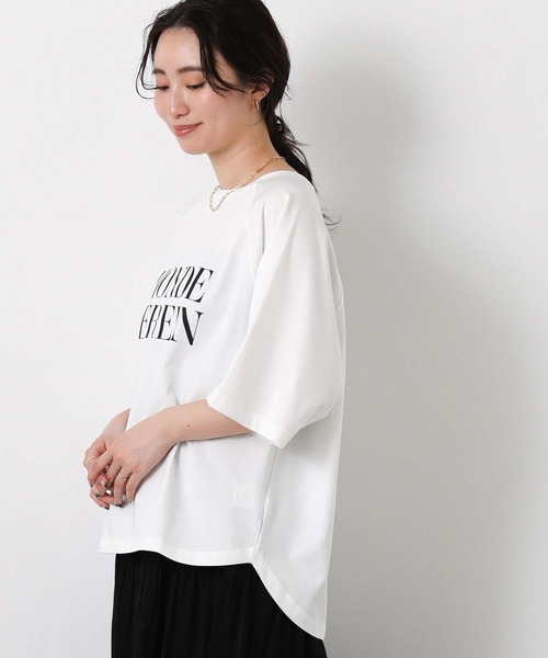 Gready Brilliant(グレディブリリアン)の「MONDEラグラン7分T(Tシャツ/カットソー・レディース・オフホワイト/ミント/チャコールグレー・38)」の9枚目の写真