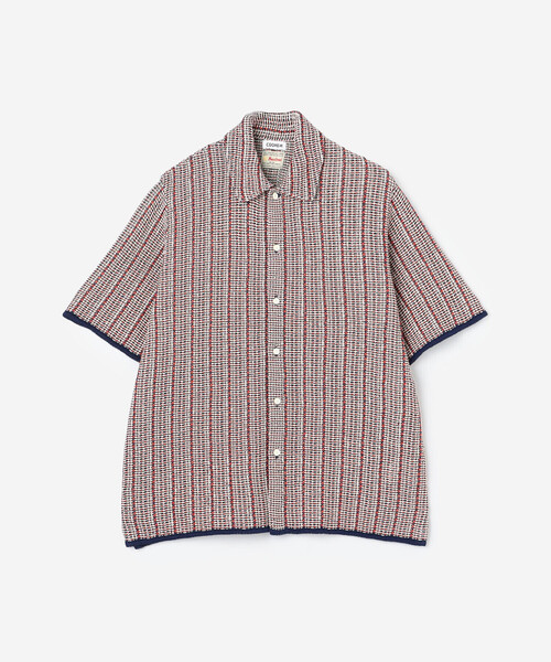 Coohem(コーヘン)の「COOHEM | 透かしストライプ ニットツイードシャツ MEN(ニット/セーター・メンズ・ブルー系その他5・L/M)」の3枚目の写真