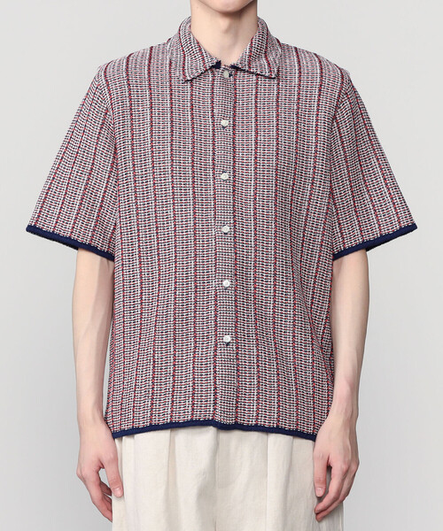 Coohem(コーヘン)の「COOHEM | 透かしストライプ ニットツイードシャツ MEN(ニット/セーター・メンズ・ブルー系その他5・L/M)」の9枚目の写真